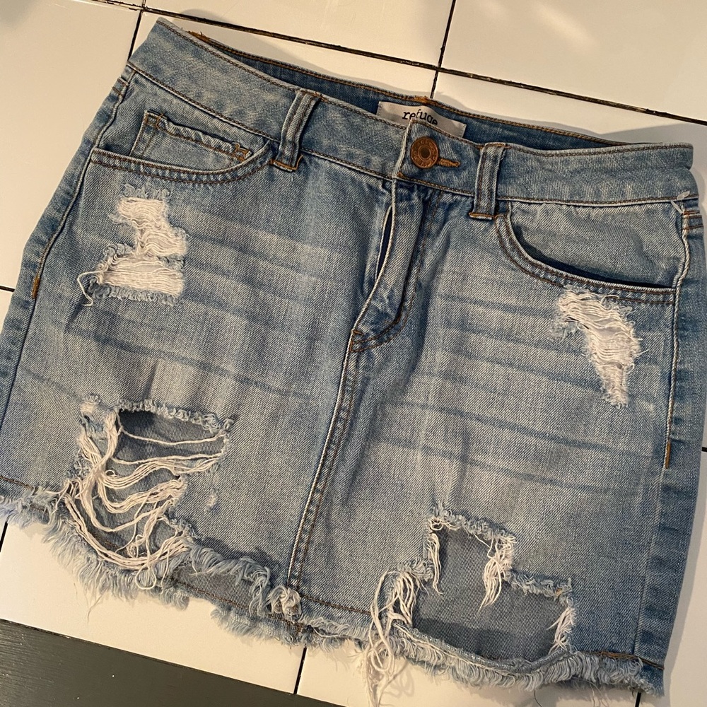 Denim mini skirt